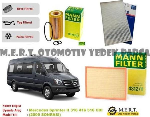 Mercedes Sprinter 316 416 516 Cdı Filtre Bakım Seti 2009-2017 (492122179) - Image 1