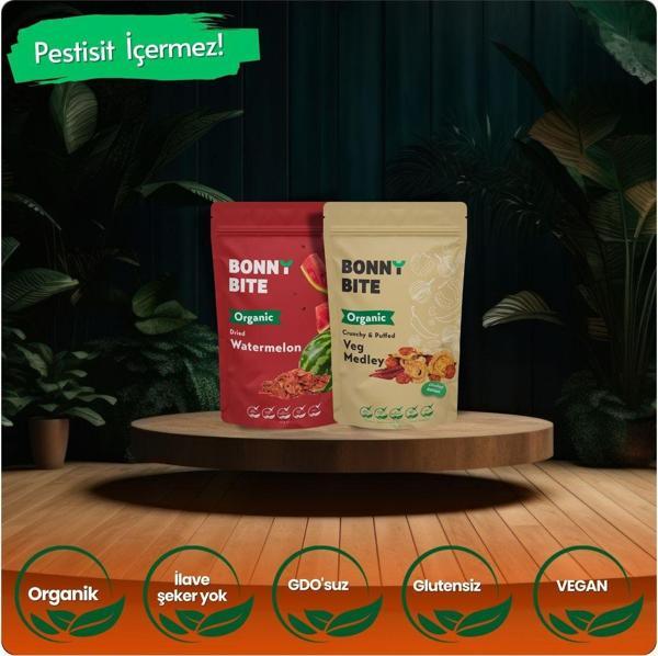 Bonny Bite Organik Kurutulmuş Karpuz & Çıtır Karışık Sebze İkili Paketi - Image 1