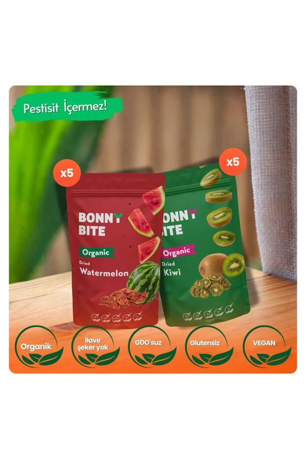 Bonny Bite Organik Kurutulmuş Karpuz & Kurutulmuş Kivi 10'Lu Paketi - Image 1