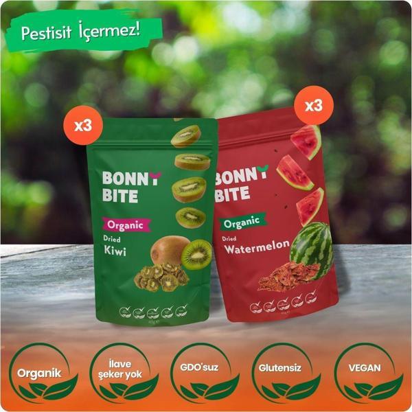 Bonny Bite Organik Kurutulmuş Karpuz & Kurutulmuş Kivi 6'Lı Paketi - Image 1