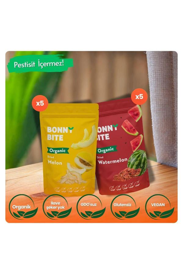 Bonny Bite Organik Kurutulmuş Kavun & Kurutulmuş Karpuz 10'Lu Paketi - Image 1