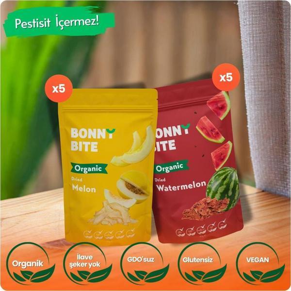 Bonny Bite Organik Kurutulmuş Kavun & Kurutulmuş Karpuz 10'Lu Paketi - Image 1