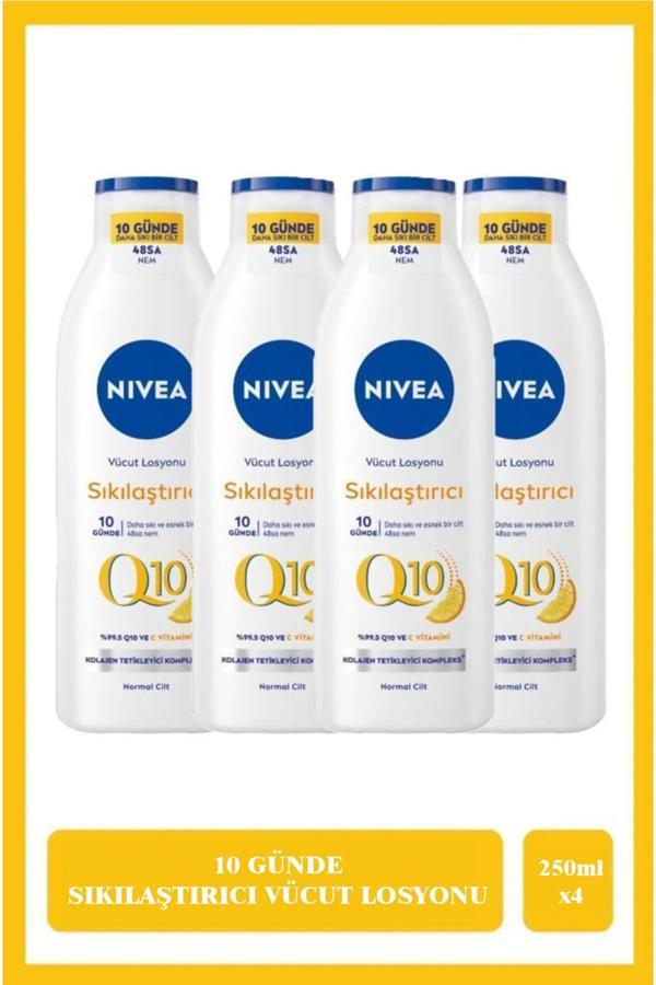 4 Adet Nivea Q10 250 ml Sıkılaştırıcı Vücut Losyonu vitamin C 10 Günde Sıkılaşma - Image 1