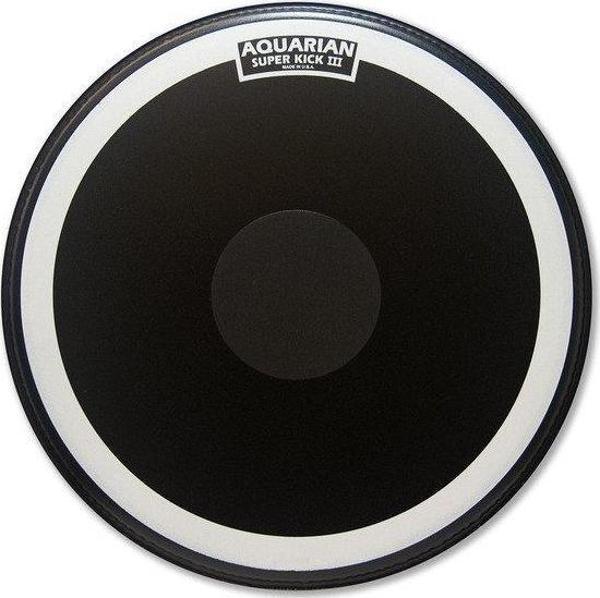 Aquarian SKIII22BK 22 İnç Super Kick Tek Kat Black Kick Derisi - Image 1