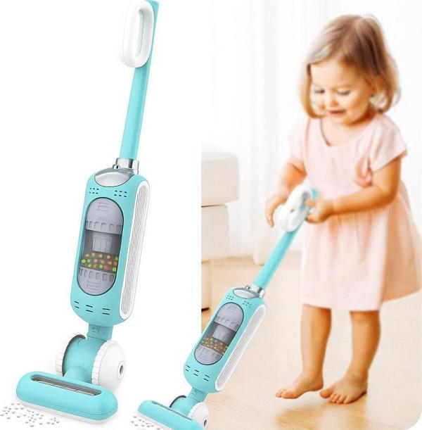 Vakum Yapabilen Dikey Sesli Işıklı Süpürge - Oyuncak Dikey Şarjlı Süpürge 3281 - Image 1