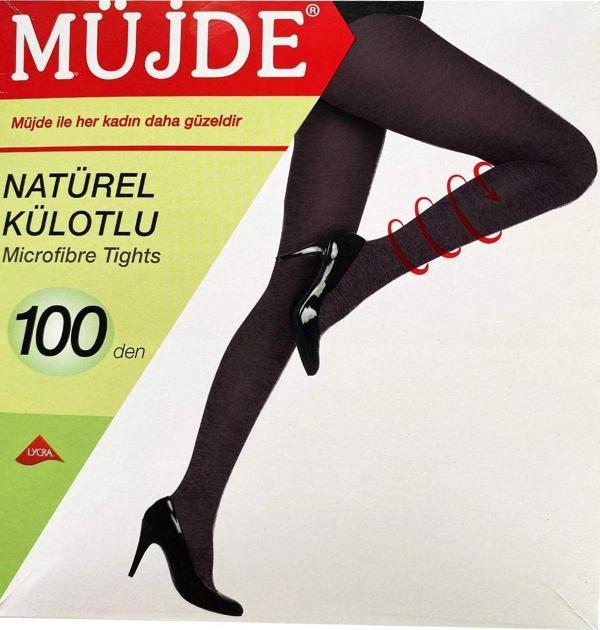3 Adet Siyah 100 Denye Kalın Külotlu Çorap Opak Naturel Esnek - Image 1