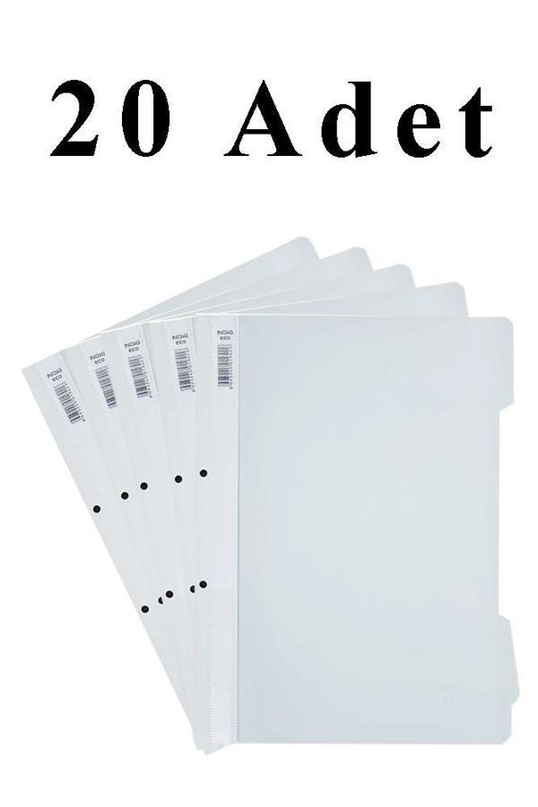 20 Adet A4 Beyaz Telli Dosya 1 Paket Ekonomik Kaliteli Telli Dosya Ofis Büro Okul - Image 1