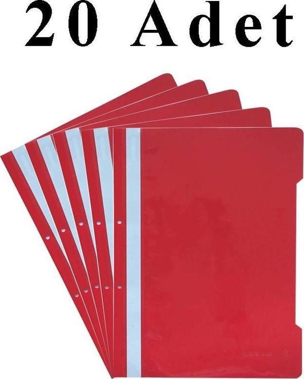 20 Adet A4 Kırmızı Telli Dosya 1 Paket Ekonomik Kaliteli Telli Dosya Ofis Büro Okul - Image 1
