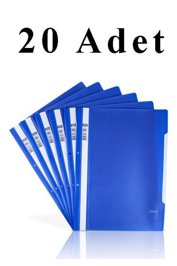 20 Adet A4 Mavi Telli Dosya 1 Paket Ekonomik Kaliteli Telli Dosya Ofis Büro Okul - Image 1