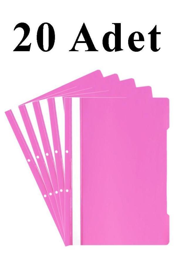 20 Adet A4 Pembe Telli Dosya 1 Paket Ekonomik Kaliteli Telli Dosya Ofis Büro Okul - Image 1