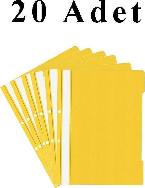 20 Adet A4 Sarı Telli Dosya 1 Paket Ekonomik Kaliteli Telli Dosya Ofis Büro Okul - Image 1