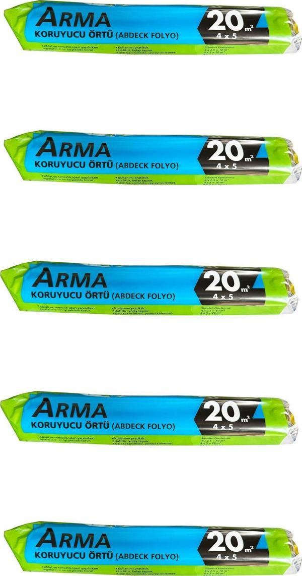 Arma Naylon Tadilat Boya Koruyucu Örtü Poşet Folyo - 4x5 Metre - 20 m2 - 5 Paket - Image 1