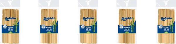 Dolphin Bambu Ahşap Çöp Şiş - Boy : 15 Cm. / En : 3mm - 100 Adetlik 5 Paket - Image 1