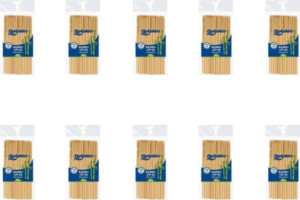 Dolphin Bambu Ahşap Çöp Şiş - Boy : 15 Cm. / En : 3mm - 100 Adetlik 10 Paket - Image 1