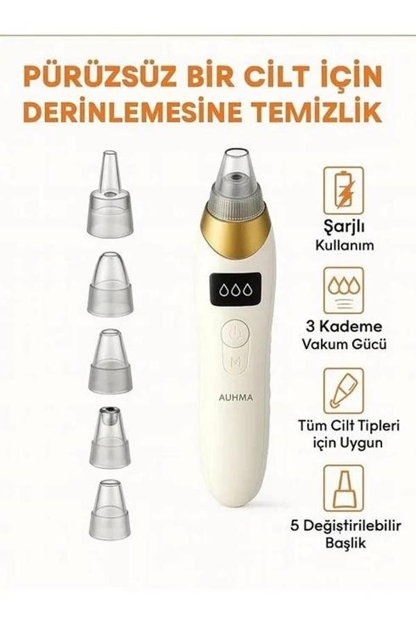 Şarjlı Vakumlu Siyah Nokta Temizleme Cihazı – 3 Kademe Güç, 5 Değiştirilebilir Başlık, LCD Ekran - Image 1