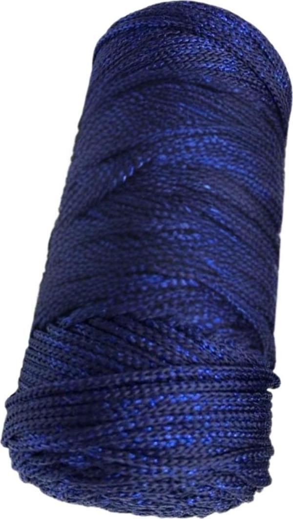 Makrome İpi 3mm Polyester Lacivert Simli - Image 1