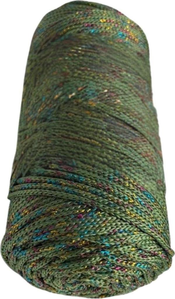 Makrome İpi 3mm Polyester Haki Simli - Image 1