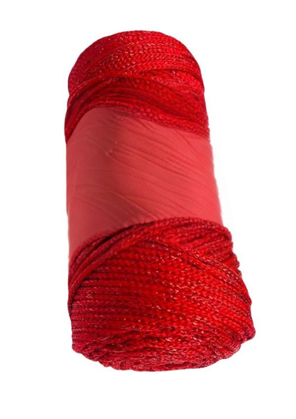 Makrome İpi 3mm Polyester Kırmızı Simli - Image 1