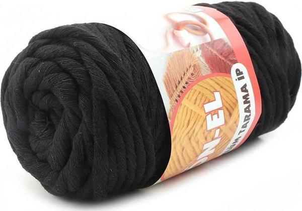 Pamuk Makrome 4 mm İp Siyah - Image 1