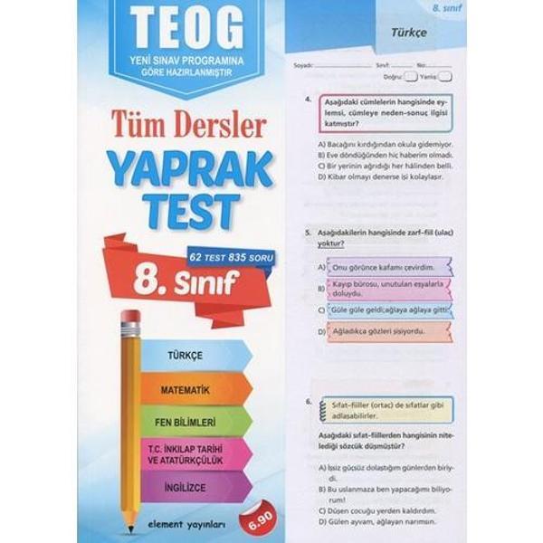 Element Yayınları 8. Sınıf Tüm Dersler Yaprak Test - Element Yayınları - Image 1