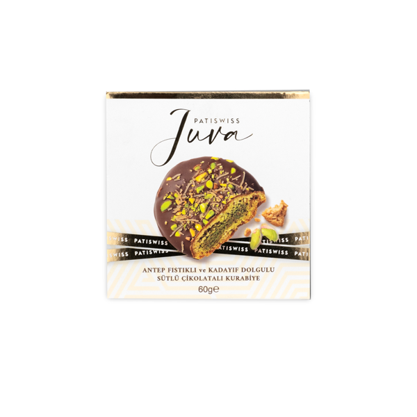 Juva Antep Fıstıklı ve Kadayıflı Sütlü Çikolatalı Kurabiye, 60G - Image 1