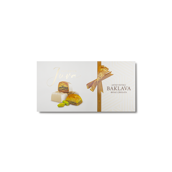 Juva Beyaz Çikolata Kaplı Antep Fıstıklı Baklava, 230G - Image 1