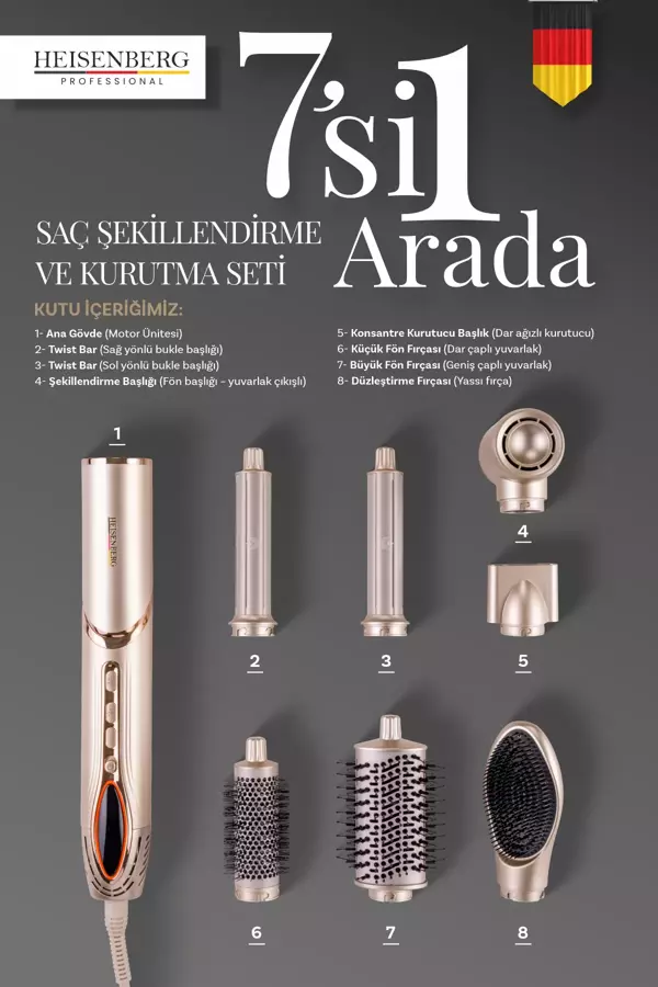 Professional Airwrap Saç Şekillendirme Ve Kurutma Seti Aliminyum Gövde - Image 1