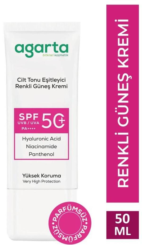 Agarta Doğal Güneş Kremi Cilt Tonu Eşitleyici Renkli 50 SPF 50 ml - Image 1