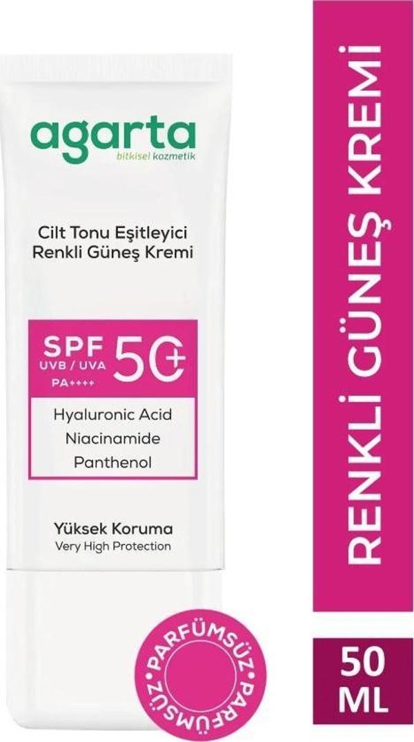 Agarta Doğal Güneş Kremi Cilt Tonu Eşitleyici Renkli 50 SPF 50 ml - Image 1