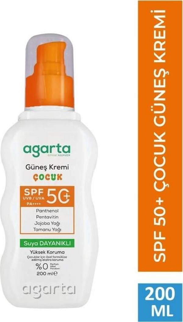 Agarta Doğal Güneş Kremi Çocuk 50 SPF 200 ml - Image 1