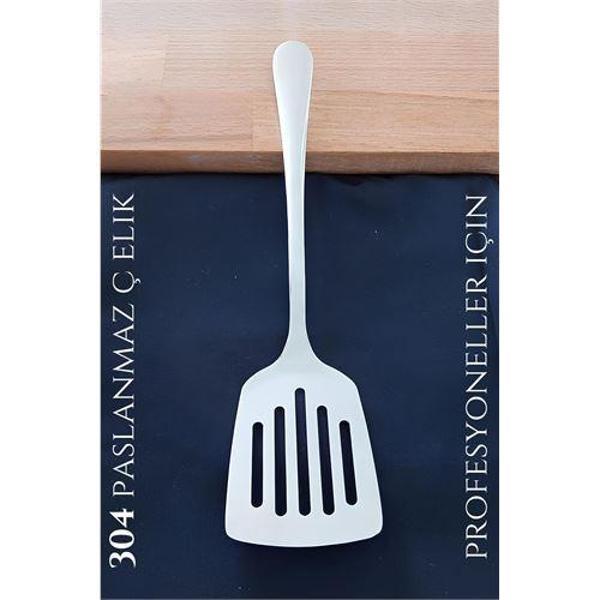   Delikli Servis Spatulası 304 Paslanmaz Profesyonel - Image 1