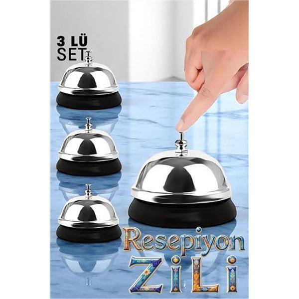 Modacar Resepsiyon Zili  - Resepsiyon ve Restoran İçin Zil - Resepsiyon Çağrı Zili 3 lü set - Image 1