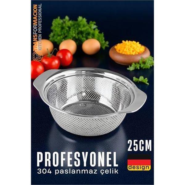 Modacar Alman Tip Kevgir - 304 Paslanmaz Çelik Profesyonel Süzgeç 25 Cm - Image 1