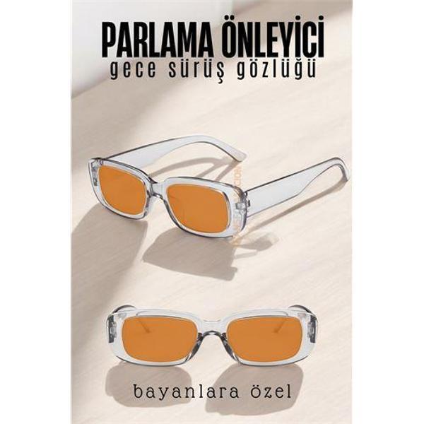  Parlama Önleyici Bayan Gece Sürüş Görüş Gözlüğü Sis Far Işık Önleyici Anti-Fog Gözlük - Image 1