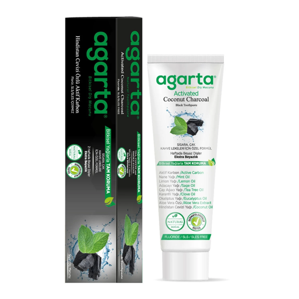 Agarta Hindistan Cevizi Özlü Aktif Karbon Diş Macunu 100 ml - Image 1