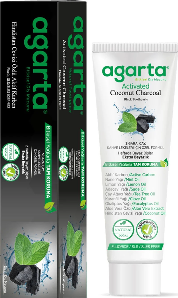 Agarta Hindistan Cevizi Özlü Aktif Karbon Diş Macunu 100 ml - Image 1