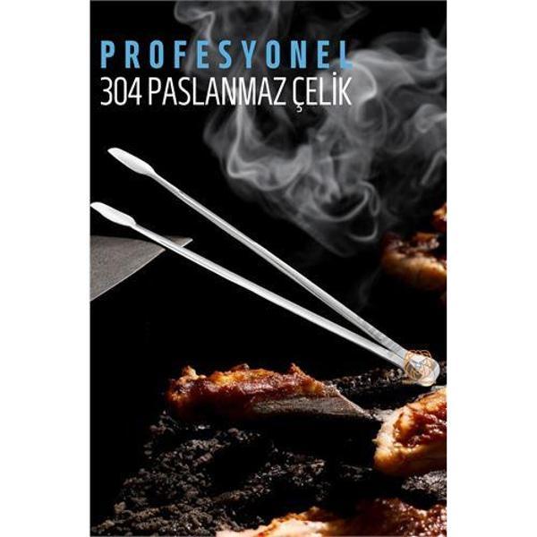 Barbekü Mangal Maşası Kömür Köz Maşası 304 Paslanmaz Çelik - Image 1