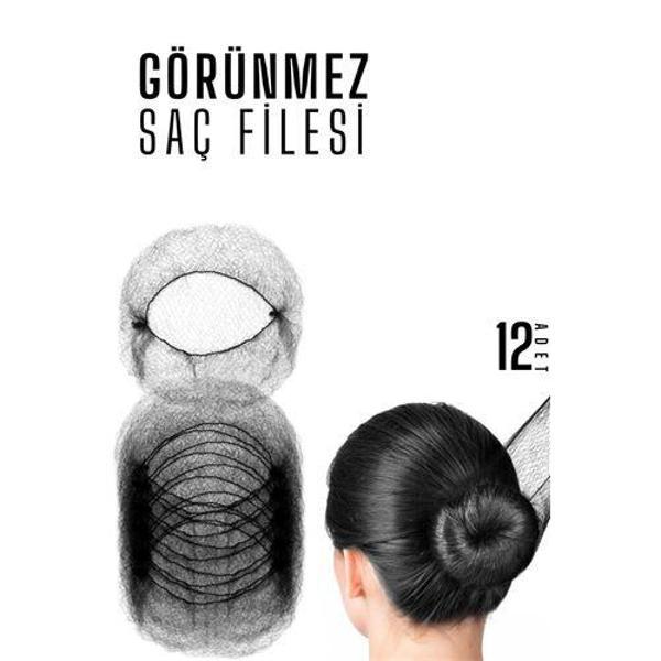  SİYAH Saç Filesi Görünmez 12 ADET - Image 1
