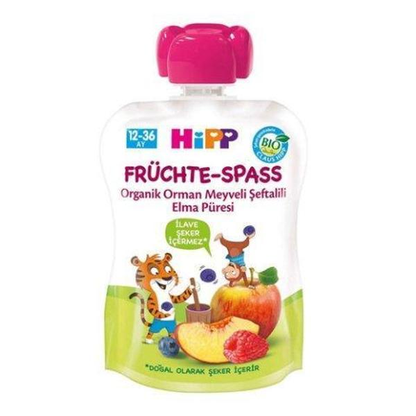 Hipp Organik Orman Meyveli Şeftalili Elma Püresi 100 Gr - Image 1