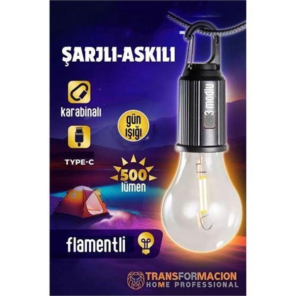 Modacar Askılı Portatif Şarjlı Askılı Ampül - Kamp Lambası - Acil Durum Lambası - Image 1
