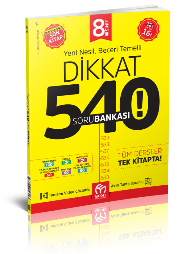 Model Yayınları 8. Sınıf Tüm Dersler Dikkat 540 Soru Bankası - Model Yayınları - Image 1