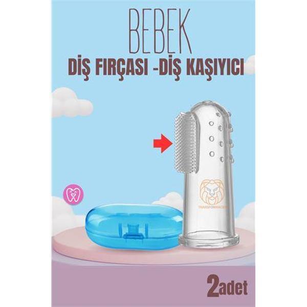  Bebek Diş Fırçası Diş Kaşıyıcı Silikon Kutulu 2 li SET - Image 1