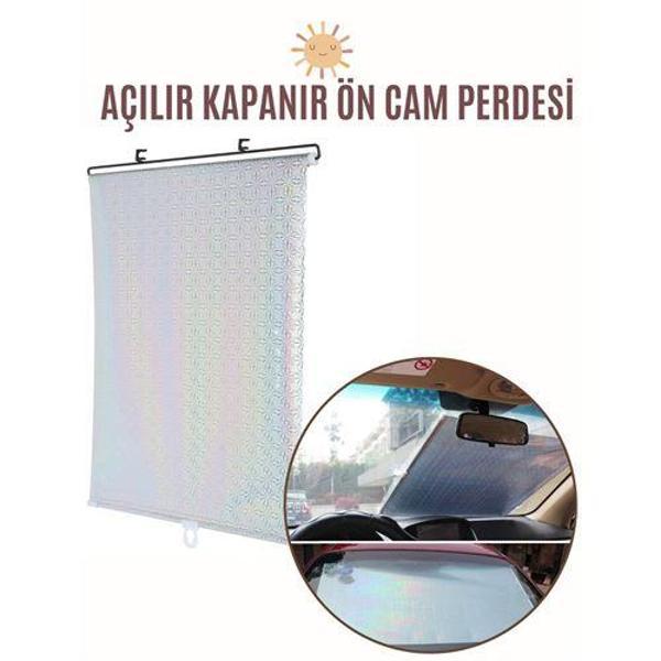 Modacar Aynalı Yansıtıcılı Açılır Kapanır Ön Cam Perdesi - Image 1