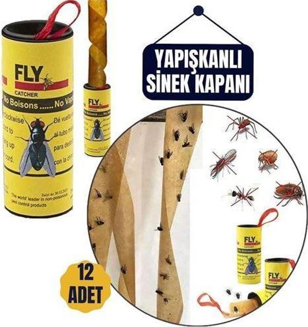  12 Adet Yapışkanlı Sinek Kapanı 74 cm - Image 1