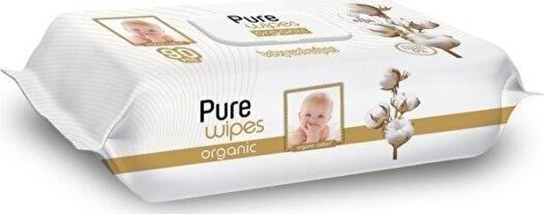 Pure Baby Organic Pamuk Islak Havlu Mendil 90 Yaprak - Image 1