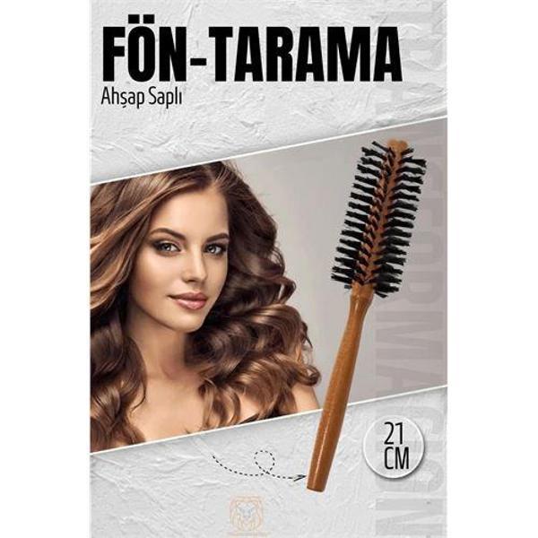  Fön Fırçası Ahşap Saplı Fön Ve Tarama Fırçası - Image 1