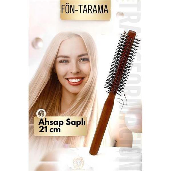  Fön Fırçası Ahşap Saplı Tarama Fırçası - Image 1