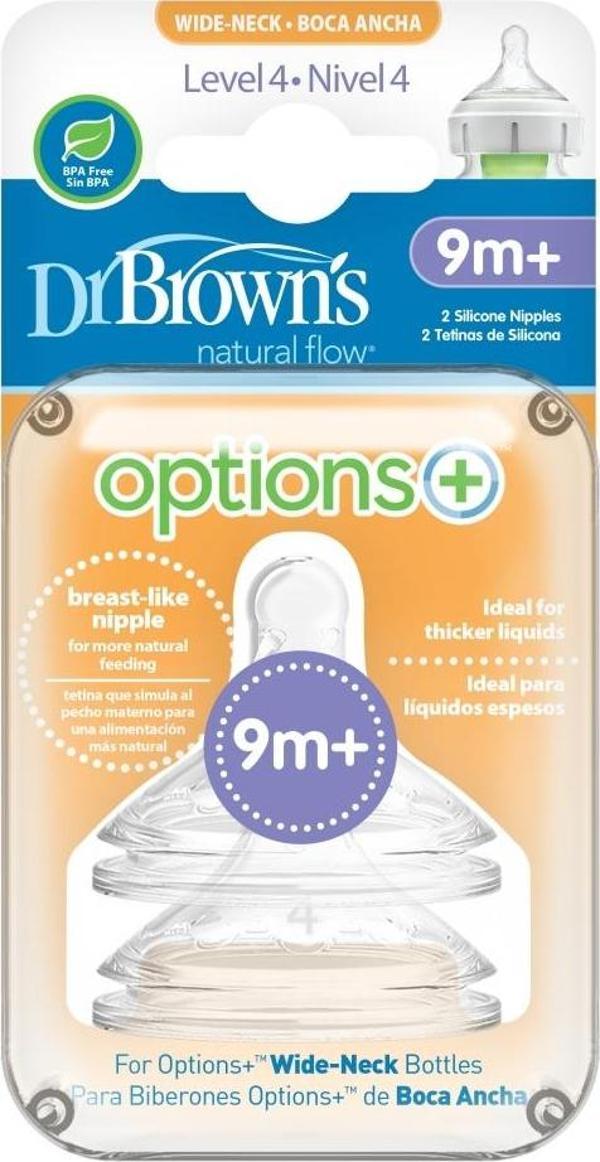 Dr.Brown's Geniş Ağız 4.Evre 2'Li Silikon Biberon Emziği - Image 1