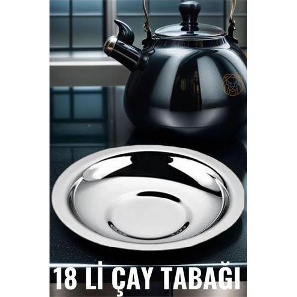 18 li Metal Çay Tabağı Veneta Design Seti - Image 1