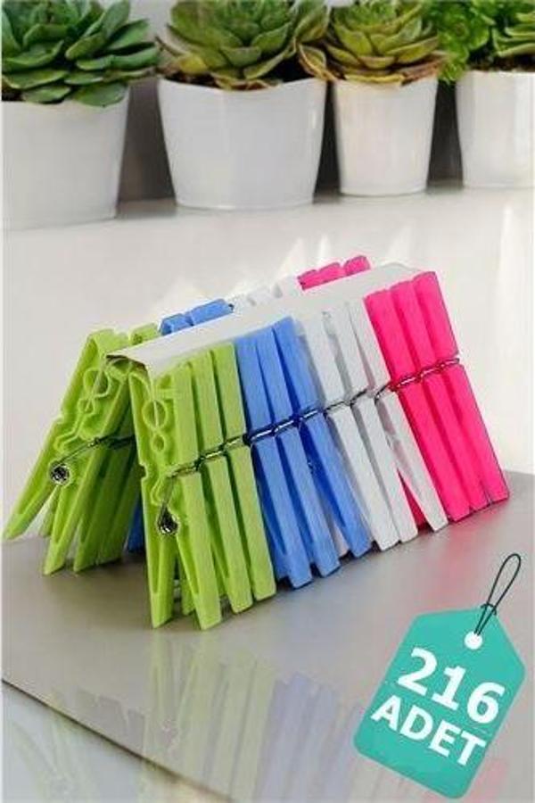  Plastik Çamaşır Mandalı 216 Adet - Image 1